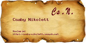 Csaby Nikolett névjegykártya