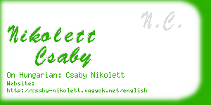 nikolett csaby business card